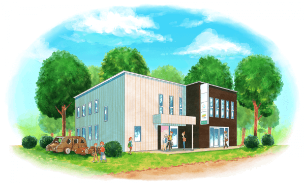 やまぐち呼吸器内科・皮膚科クリニック 外観イラスト (2017)